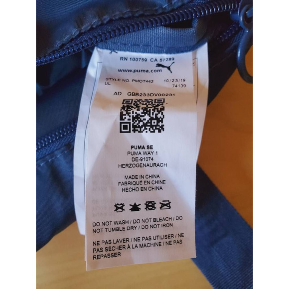 Puma Logo Commute Blue Dual Handle Mini Barrel Duffel Bag - Picture 10 of 11